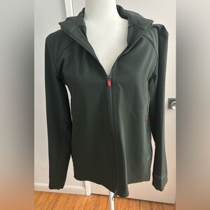 Janji Womens Transit Jacket Windbreaker for Running Rain Resistant green